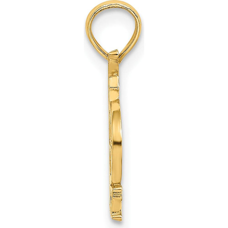 14K Yellow Gold Key West Bicycle Charm Pendant - Polished Finish by Oro Pregiato