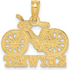 14K Yellow Gold Key West Bicycle Charm Pendant - Polished Finish by Oro Pregiato