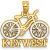 14K Yellow Gold Key West Bicycle Charm with White Rhodium Accents by Oro Pregiato