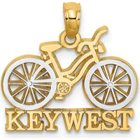 14K Yellow Gold Key West Bicycle Charm with White Rhodium Accents by Oro Pregiato