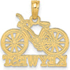 14K Yellow Gold Key West Bicycle Charm with White Rhodium Accents by Oro Pregiato