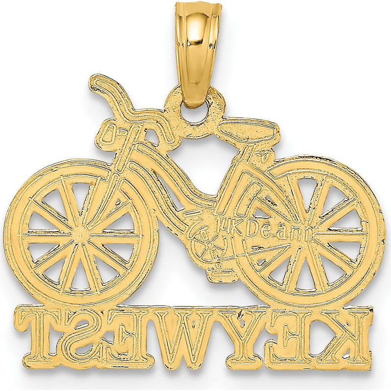 14K Yellow Gold Key West Bicycle Charm with White Rhodium Accents by Oro Pregiato