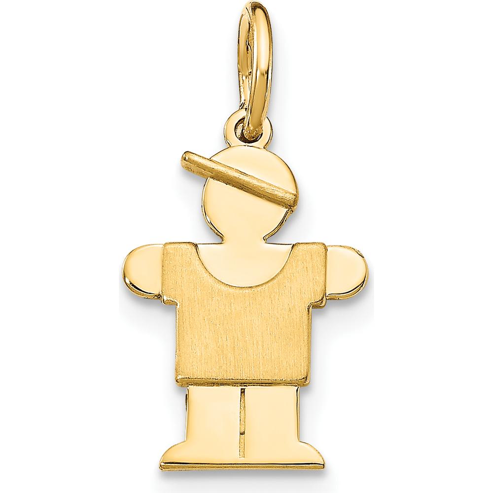 14K Yellow Gold Kids Mini Boy Hugs Charm - 18mm Length, 9mm Width by Oro Pregiato
