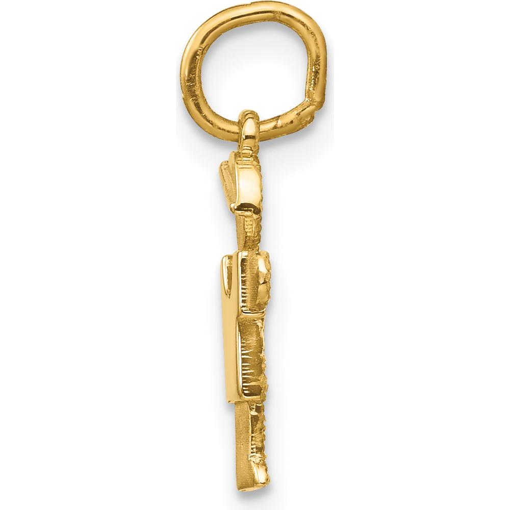 14K Yellow Gold Kids Mini Boy Hugs Charm - 18mm Length, 9mm Width by Oro Pregiato