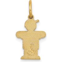 14K Yellow Gold Kids Mini Boy Hugs Charm - 18mm Length, 9mm Width by Oro Pregiato