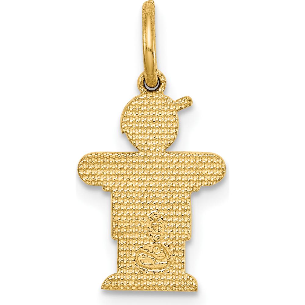 14K Yellow Gold Kids Mini Boy Hugs Charm - 18mm Length, 9mm Width by Oro Pregiato