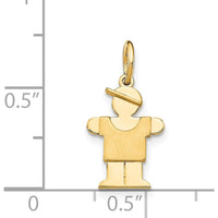 14K Yellow Gold Kids Mini Boy Hugs Charm - 18mm Length, 9mm Width by Oro Pregiato
