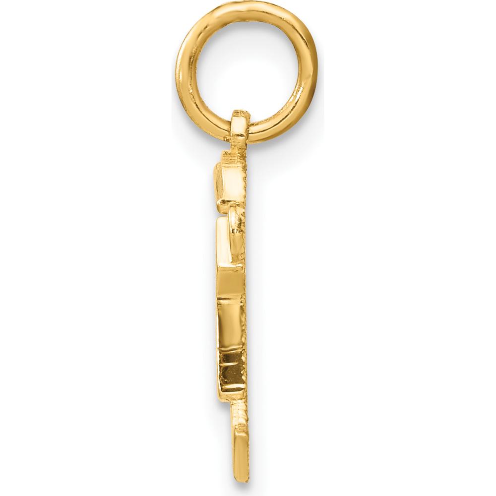 14K Yellow Gold Kids Mini Boy Joy Charm Pendant - Playful Textured Design by Oro Pregiato
