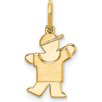 14K Yellow Gold Kids Mini Boy Kiss Charm - 18mm in Length by Oro Pregiato
