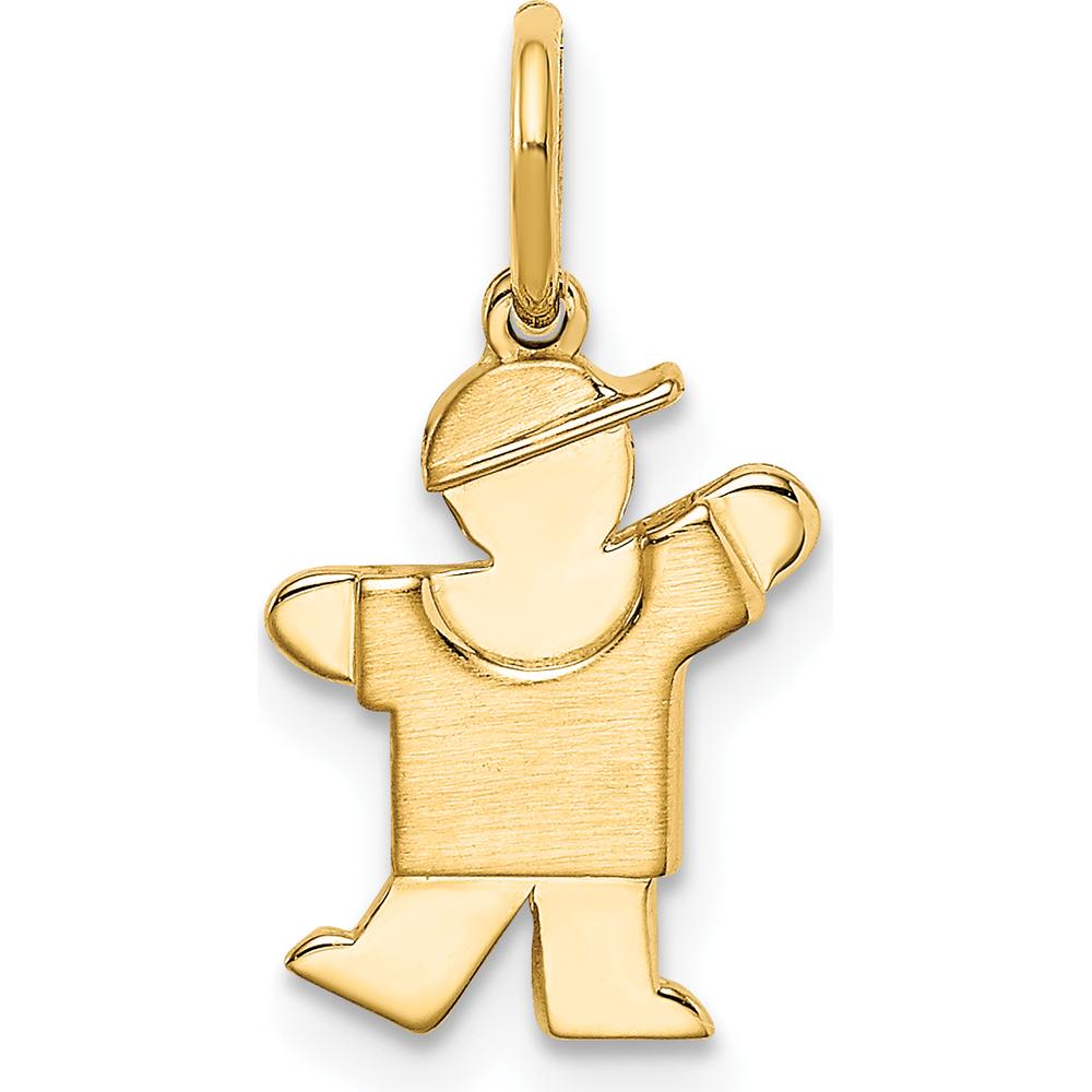 14K Yellow Gold Kids Mini Boy Kiss Charm - 18mm in Length by Oro Pregiato