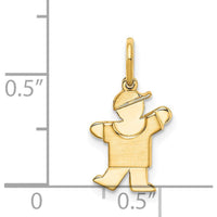14K Yellow Gold Kids Mini Boy Kiss Charm - 18mm in Length by Oro Pregiato
