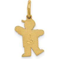 14K Yellow Gold Kids Mini Boy Kiss Charm - 18mm in Length by Oro Pregiato