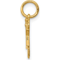 14K Yellow Gold Kids Mini Girl Joy Charm with Textured Back - 18mm Length by Oro Pregiato