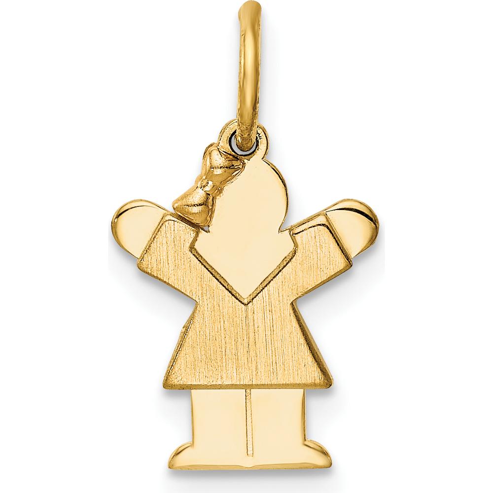 14K Yellow Gold Kids Mini Girl Love Charm Pendant by Oro Pregiato