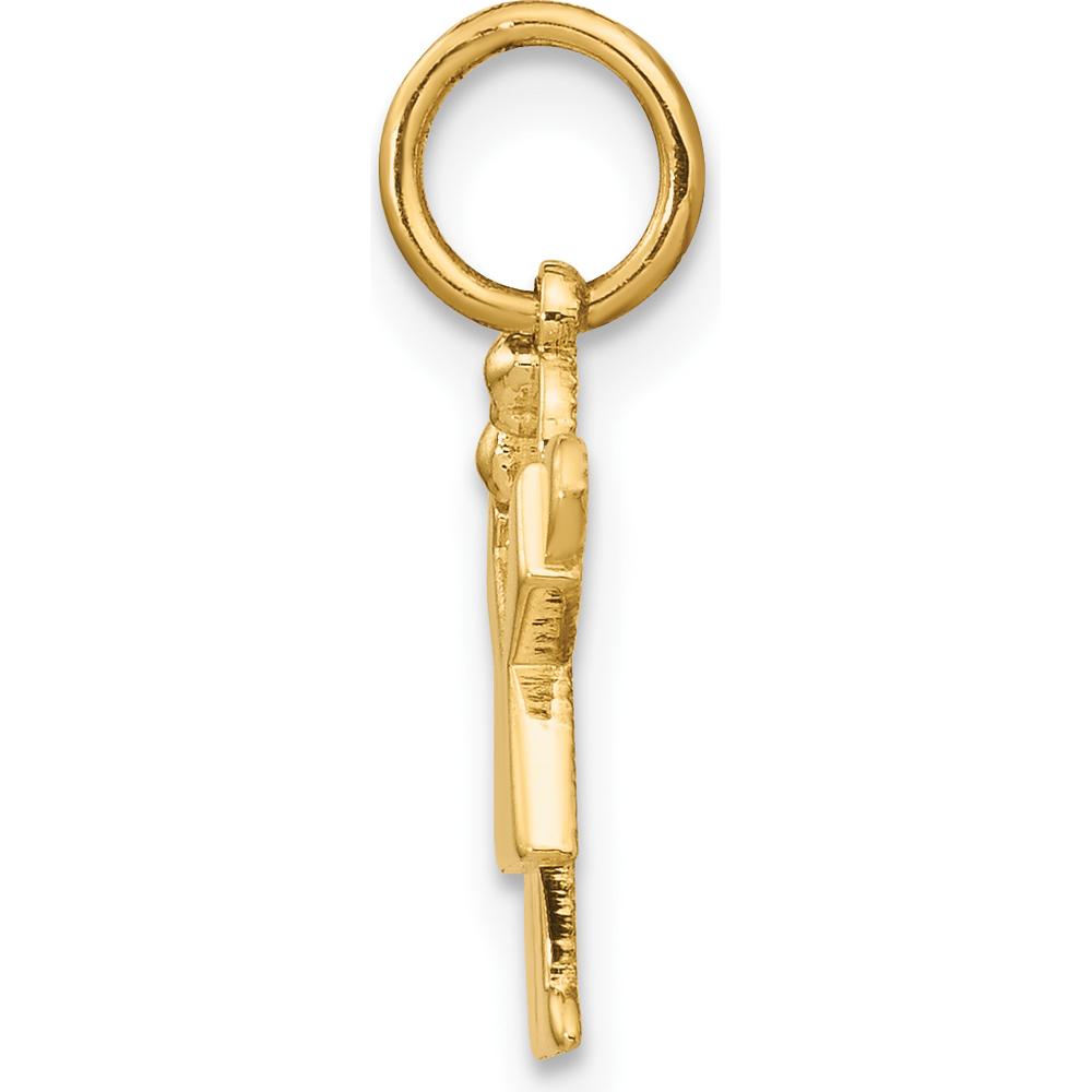 14K Yellow Gold Kids Mini Girl Love Charm Pendant by Oro Pregiato