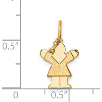 14K Yellow Gold Kids Mini Girl Love Charm Pendant by Oro Pregiato