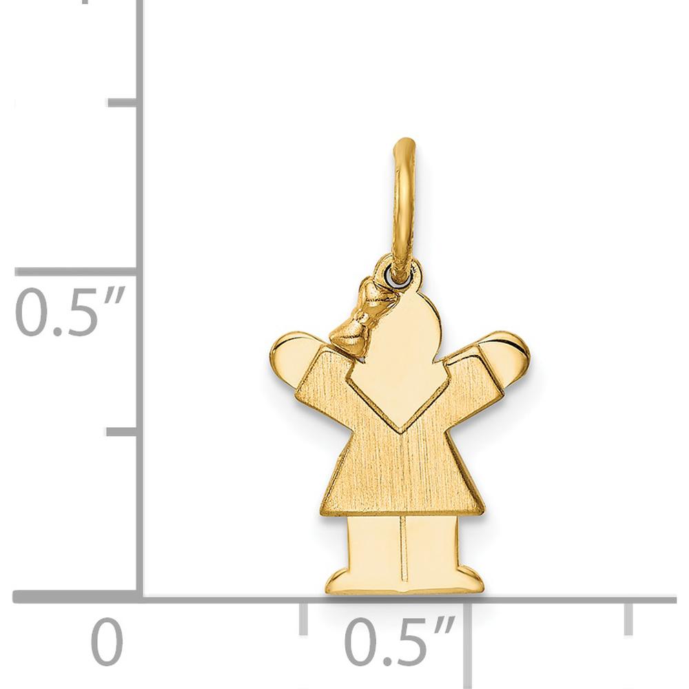 14K Yellow Gold Kids Mini Girl Love Charm Pendant by Oro Pregiato
