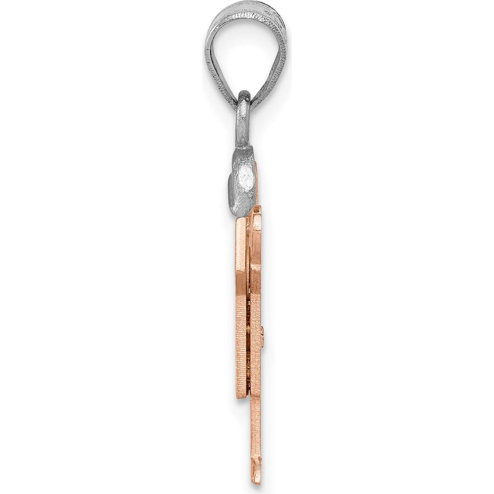 14K Yellow Gold Kids Small Boy with Hat Pendant with Round Diamond - 0.015 Carat Diamond by Oro Pregiato