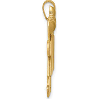 14K Yellow Gold Kids Solid Engravable Medium Girl and Boy Holding Hands Charm - 26mm x 35mm by Oro Pregiato