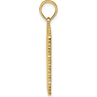 14K Yellow Gold King of Spades Playing Card Charm - Textured Design by Oro Pregiato