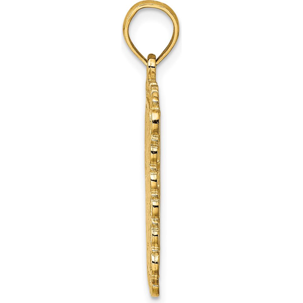 14K Yellow Gold King of Spades Playing Card Charm - Textured Design by Oro Pregiato
