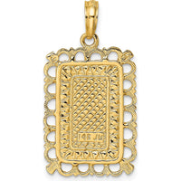 14K Yellow Gold King of Spades Playing Card Charm - Textured Design by Oro Pregiato