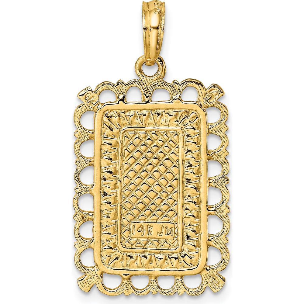 14K Yellow Gold King of Spades Playing Card Charm - Textured Design by Oro Pregiato