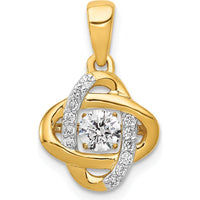 14K Yellow Gold Knot Pendant with 0.25 Carat Round Brilliant Diamond by Monteluci Fine Jewelry