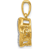 14K Yellow Gold Knot Pendant with 0.25 Carat Round Brilliant Diamond by Monteluci Fine Jewelry