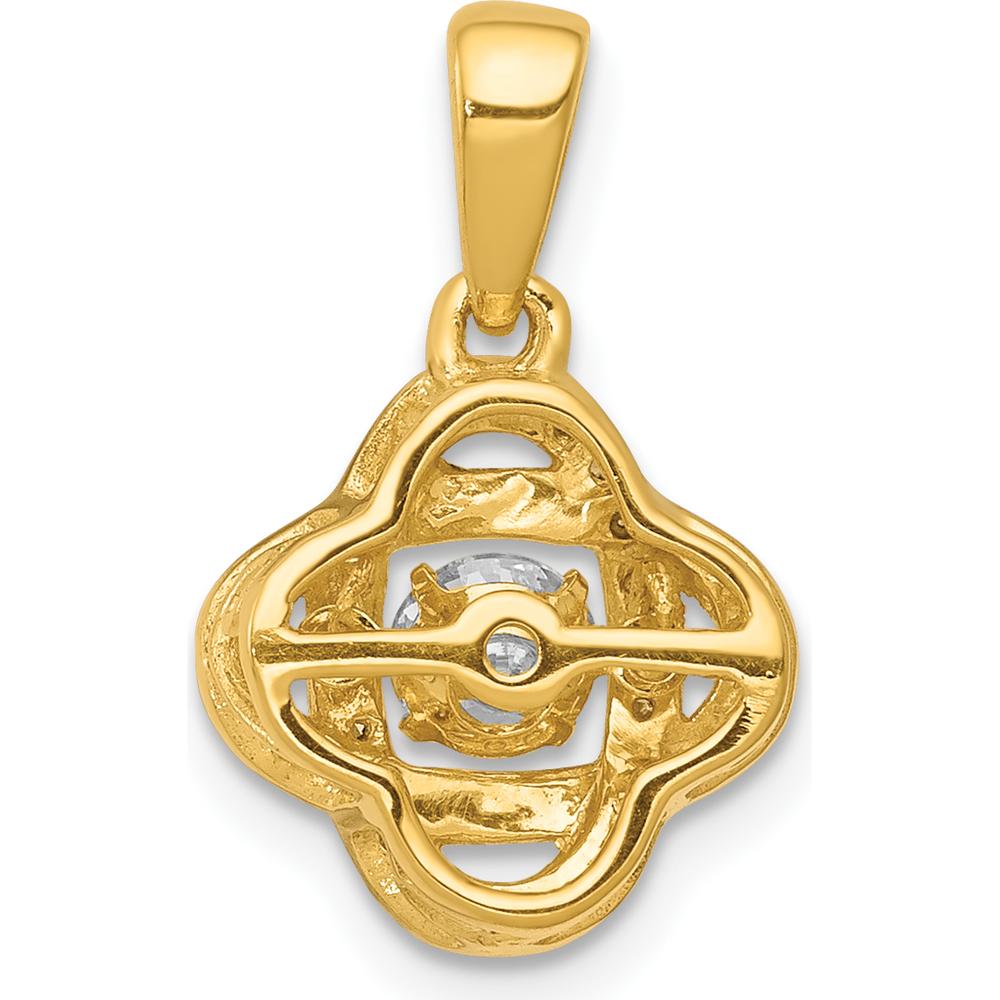 14K Yellow Gold Knot Pendant with 0.25 Carat Round Brilliant Diamond by Monteluci Fine Jewelry