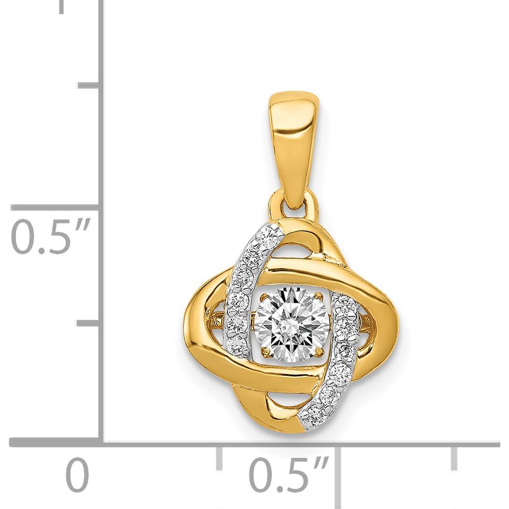14K Yellow Gold Knot Pendant with 0.25 Carat Round Brilliant Diamond by Monteluci Fine Jewelry