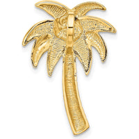14K Yellow Gold Lab Created Opal Palm Tree Omega Slide Pendant by Oro Pregiato