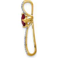 14K Yellow Gold Lab-Created Ruby and Diamond Cross Slide Pendant - 0.46 Carat Ruby by Lumare Gioia