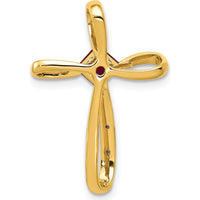 14K Yellow Gold Lab-Created Ruby and Diamond Cross Slide Pendant - 0.46 Carat Ruby by Lumare Gioia