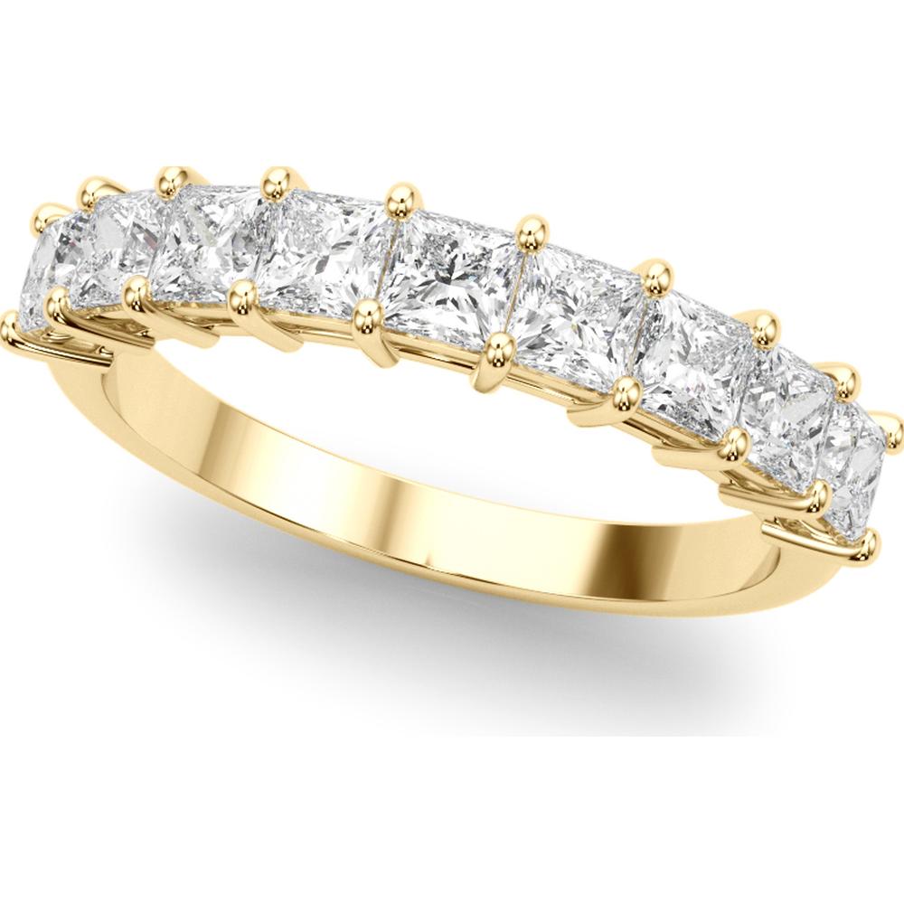 14K Yellow Gold Lab Diamond 1.50 Carat 9 Stone Band Ring - Size 7 by Robinson's Jewelers