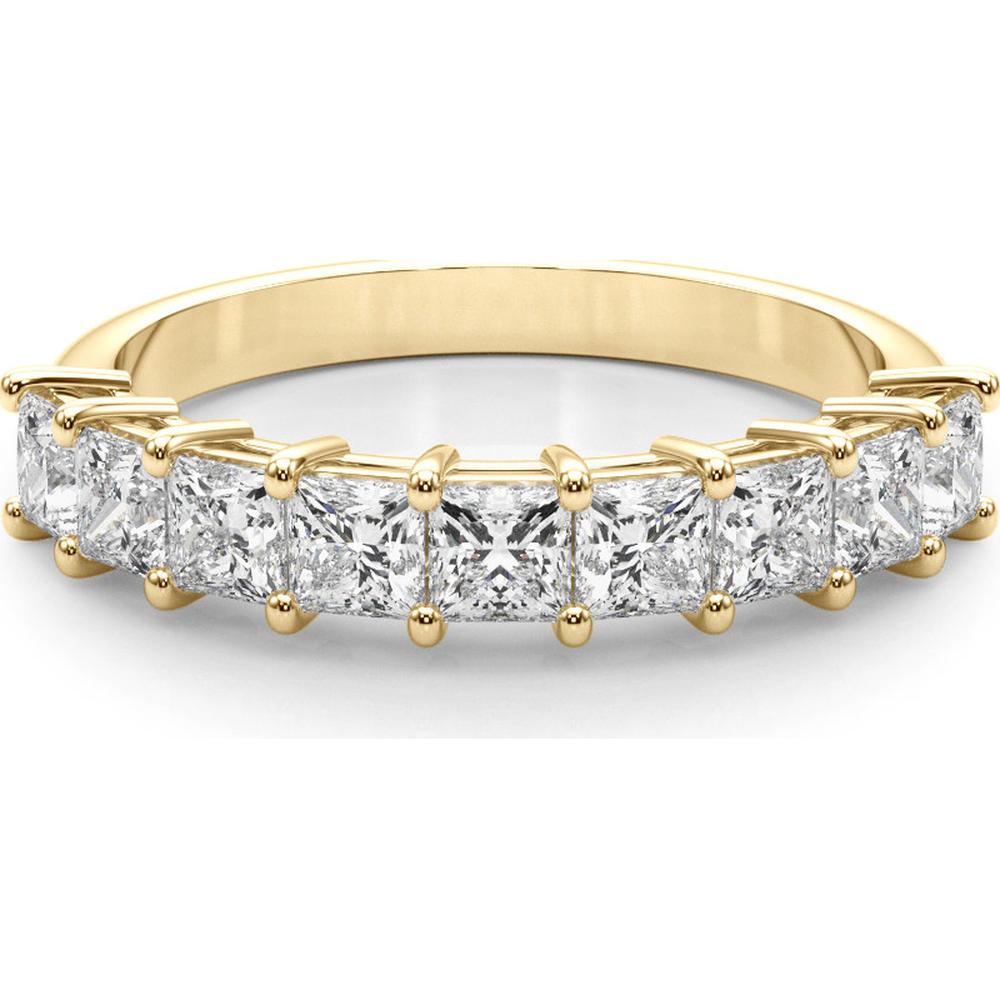 14K Yellow Gold Lab Diamond 1.50 Carat 9 Stone Band Ring - Size 7 by Robinson's Jewelers
