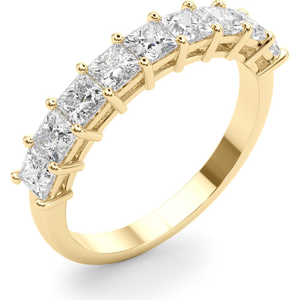 14K Yellow Gold Lab Diamond 1.50 Carat 9 Stone Band Ring - Size 7 by Robinson's Jewelers