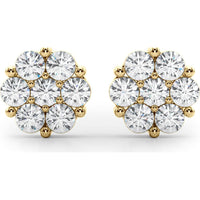 14K Yellow Gold Lab Diamond Earrings Cluster - 0.49 Carat Total Weight by Robinson's Jewelers