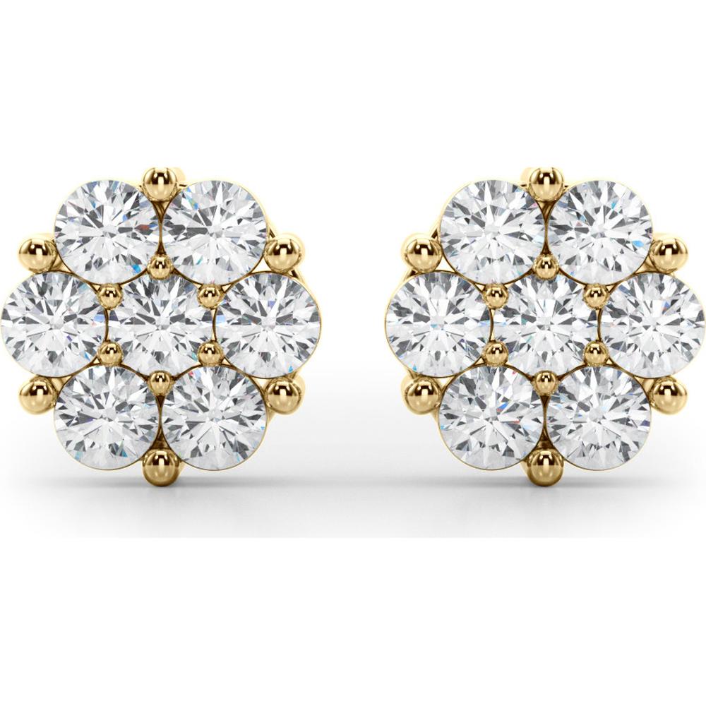 14K Yellow Gold Lab Diamond Earrings Cluster - 0.49 Carat Total Weight by Robinson's Jewelers