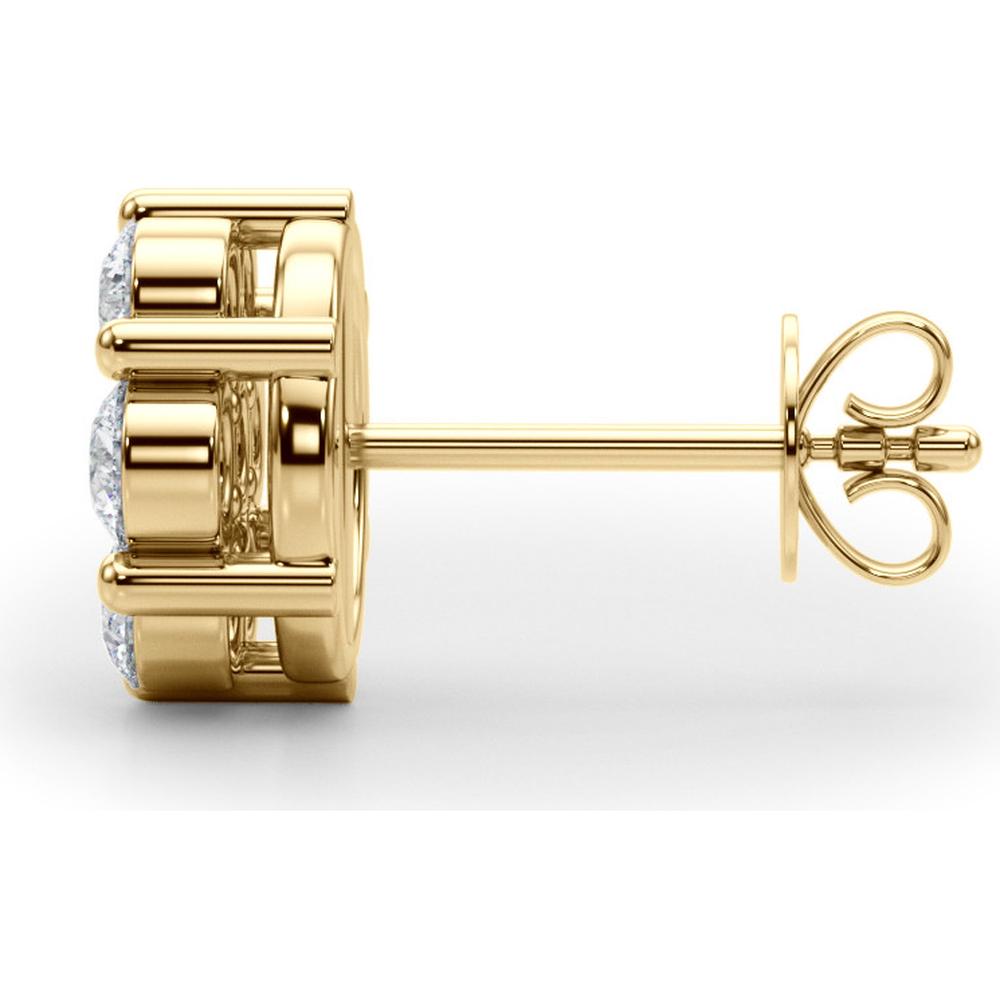 14K Yellow Gold Lab Diamond Earrings Cluster - 0.49 Carat Total Weight by Robinson's Jewelers