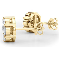 14K Yellow Gold Lab Diamond Earrings Cluster - 0.49 Carat Total Weight by Robinson's Jewelers
