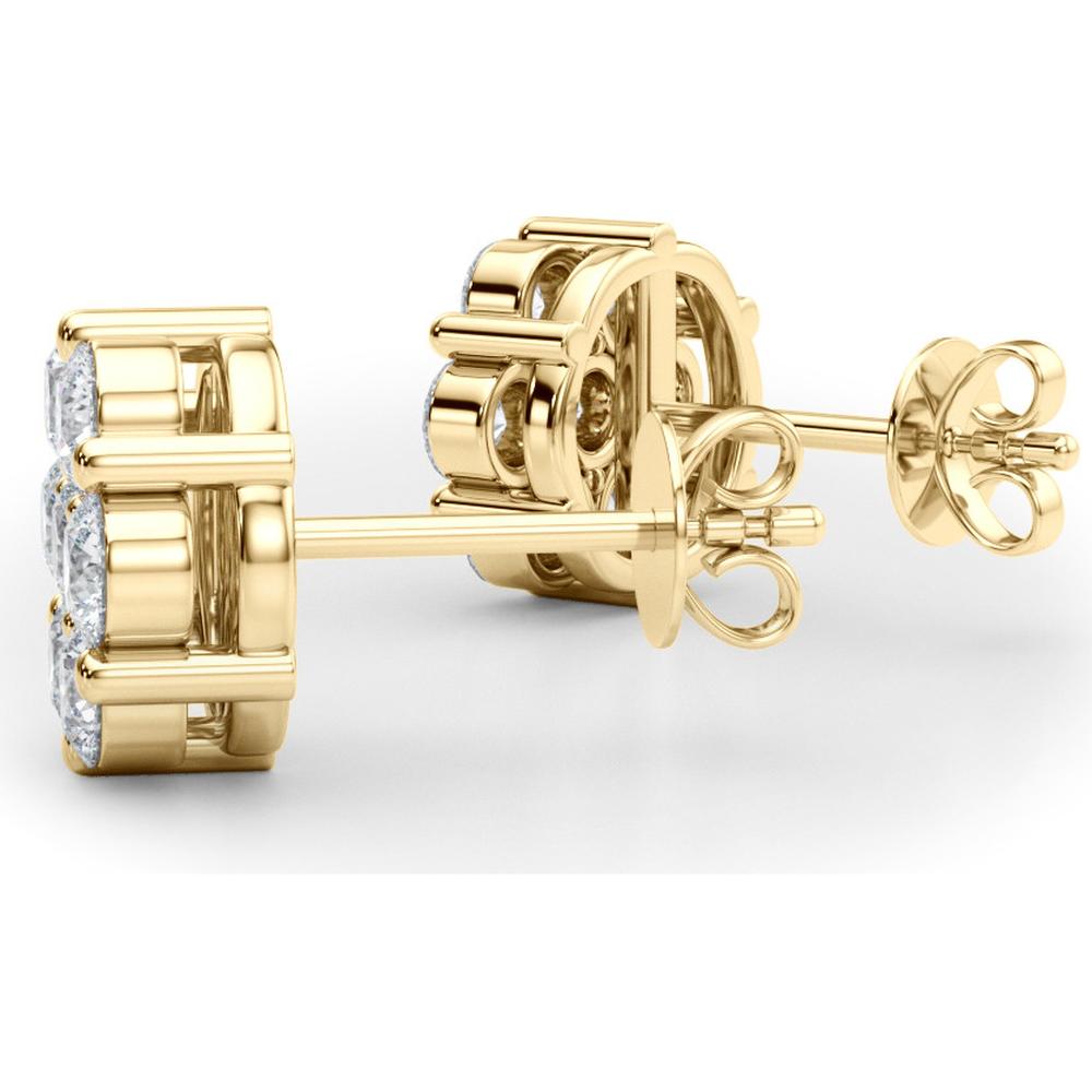 14K Yellow Gold Lab Diamond Earrings Cluster - 0.49 Carat Total Weight by Robinson's Jewelers