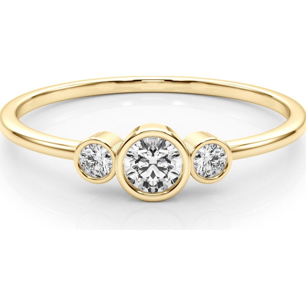 14K Yellow Gold Lab Diamond Fashion Ring - 0.20 Carat Total Weight - Size 7 by Robinson's Jewelers