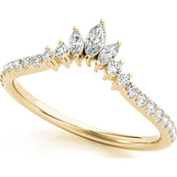 14K Yellow Gold Lab Diamond Fashion Ring - 0.33 Carat Total Weight, Marquise and Round Cut - Size 7 by Robinson's Jewelers