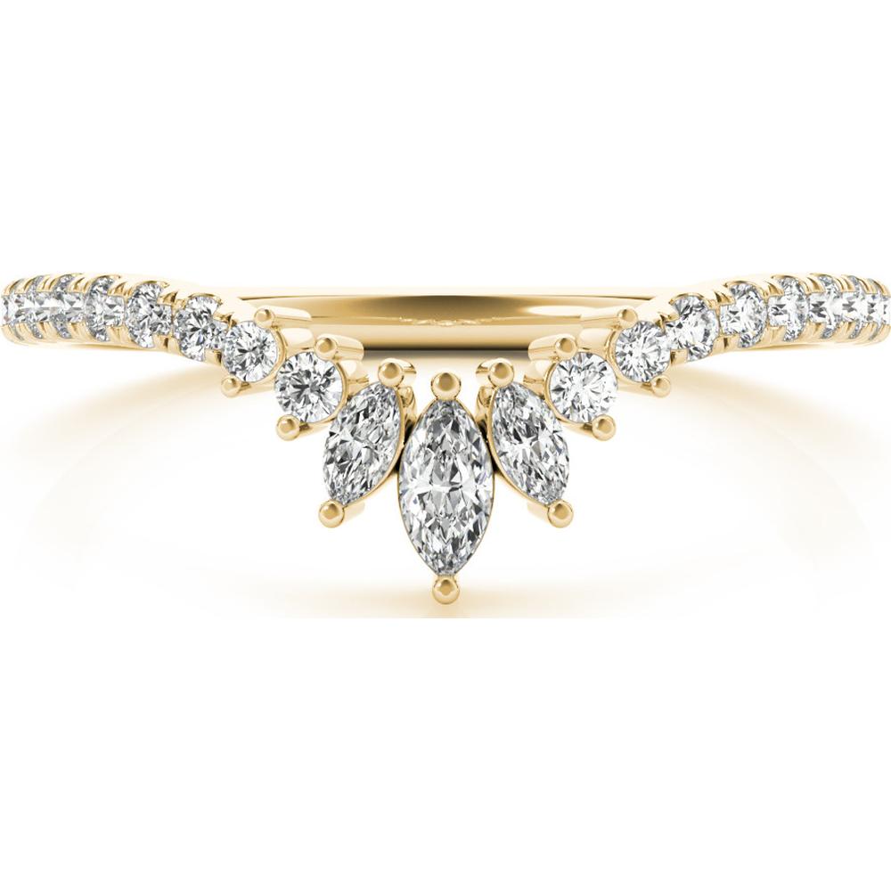 14K Yellow Gold Lab Diamond Fashion Ring - 0.33 Carat Total Weight, Marquise and Round Cut - Size 7 by Robinson's Jewelers