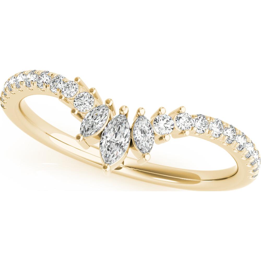 14K Yellow Gold Lab Diamond Fashion Ring - 0.33 Carat Total Weight, Marquise and Round Cut - Size 7 by Robinson's Jewelers