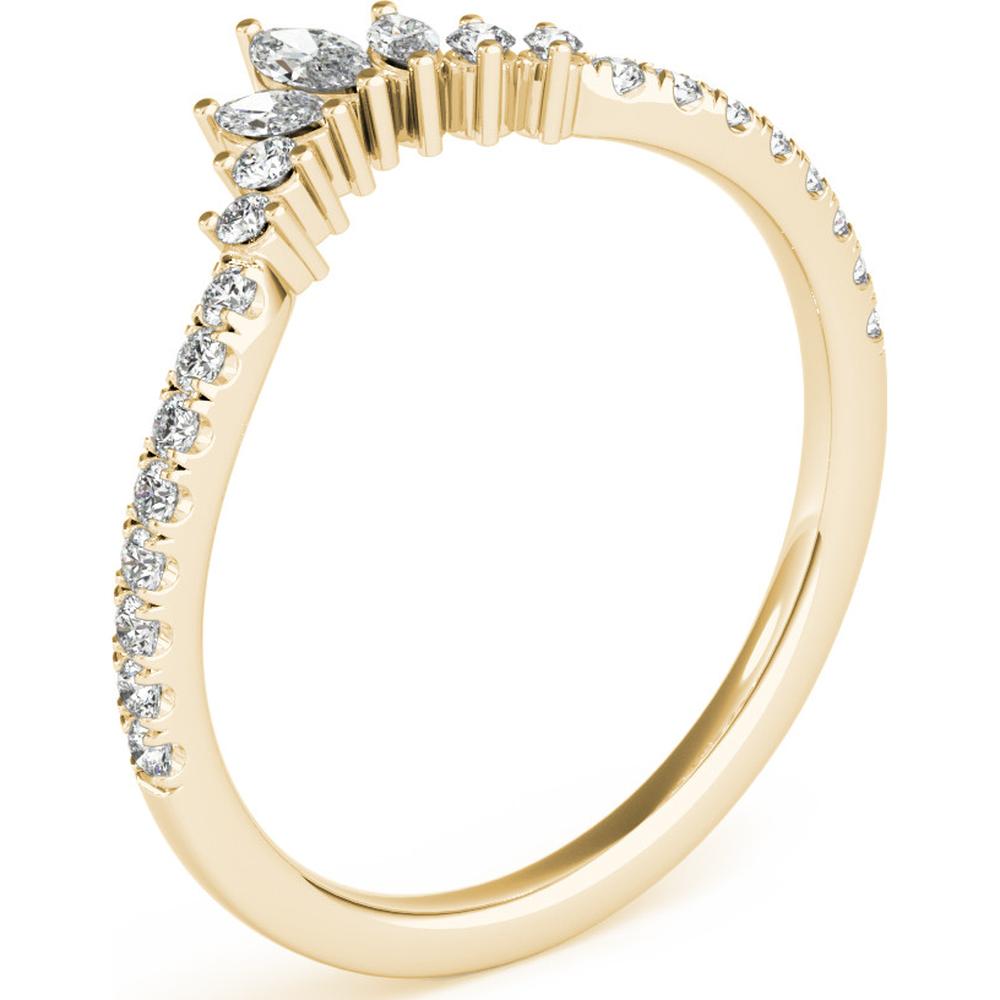 14K Yellow Gold Lab Diamond Fashion Ring - 0.33 Carat Total Weight, Marquise and Round Cut - Size 7 by Robinson's Jewelers