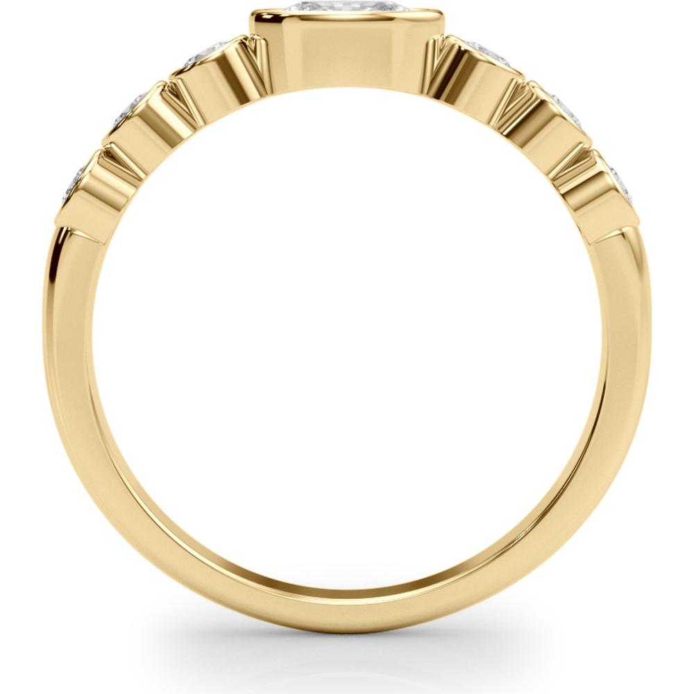 14K Yellow Gold Lab Diamond Oval Halo Ring - 0.50 Carat Total Weight - Size 7 by Robinson's Jewelers