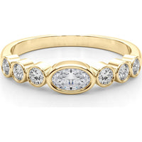 14K Yellow Gold Lab Diamond Oval Halo Ring - 0.50 Carat Total Weight - Size 7 by Robinson's Jewelers