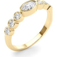 14K Yellow Gold Lab Diamond Oval Halo Ring - 0.50 Carat Total Weight - Size 7 by Robinson's Jewelers